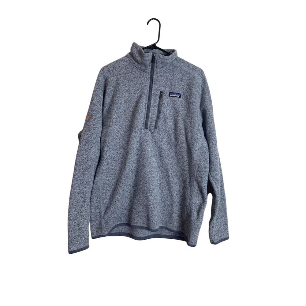 Patagonia Men's Gray 1/4 Zip Fleece Pullover Sweater Size L